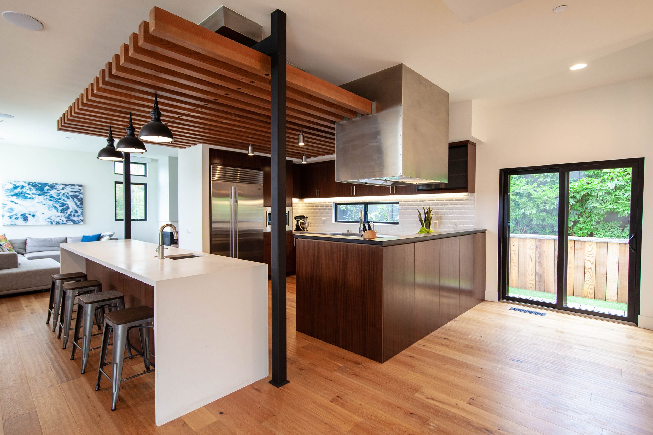Modern open-concept kitchen in a custom home built by a UBuildIt San Diego owner-builder client in Mission Hills, CA